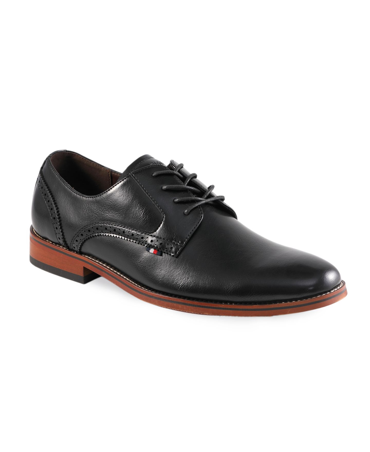Обувь Tommy Hilfiger Men's Bronty Plain-Toe American Derby Shoes, цвет: Чёрный — фото 1