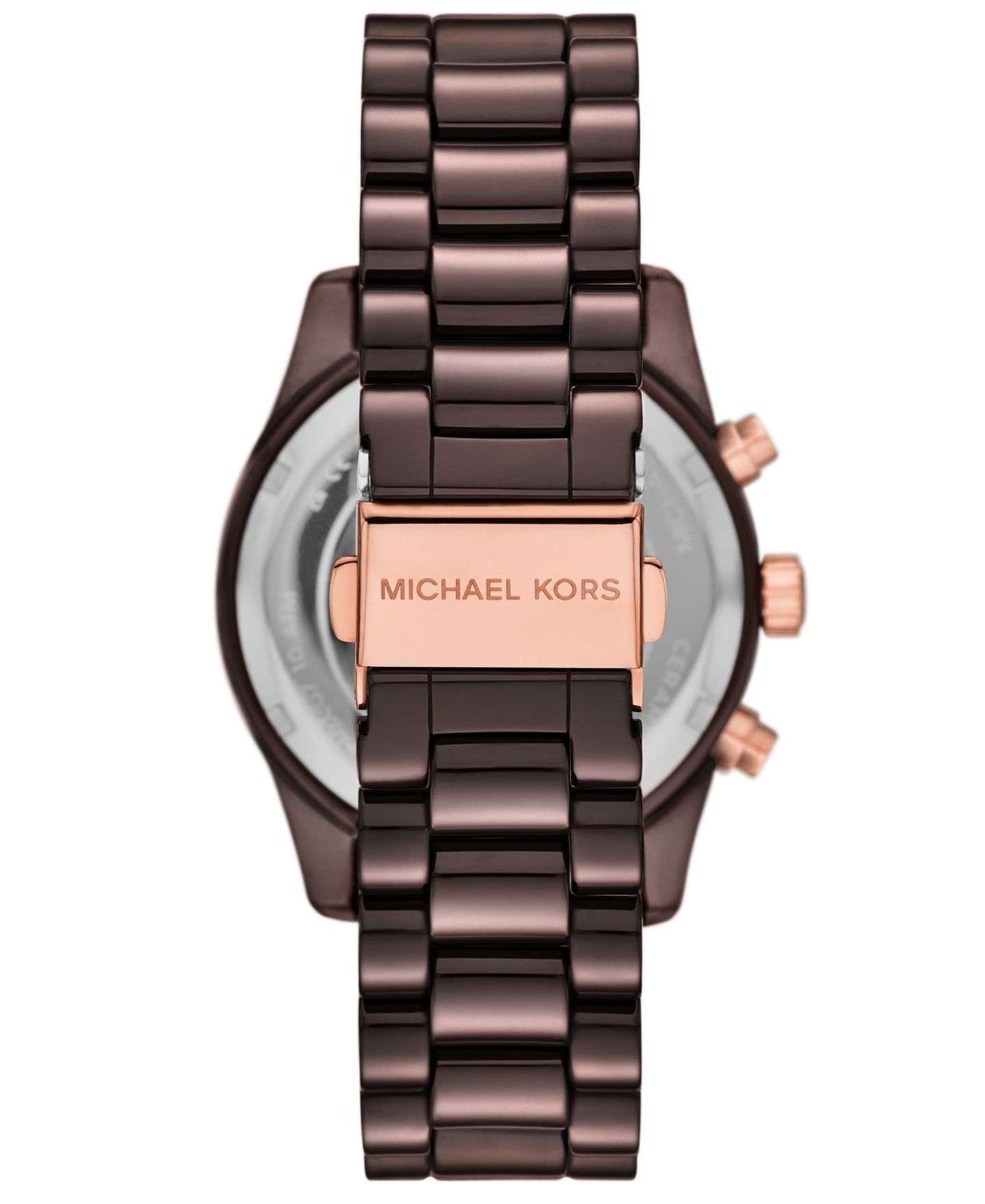 Женские часы Michael Kors MICHAEL Lexington Chronograph Brown Ceramic Watch 38mm — фото 2