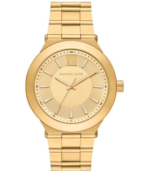 Мужские часы Michael Kors Billie, три стрелки, золотистая нержавеющая сталь, 44 мм