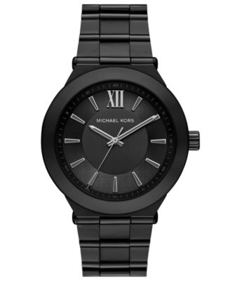 MICHAEL Men's Billie Three-Hand Black Stainless Steel Watch 44mm