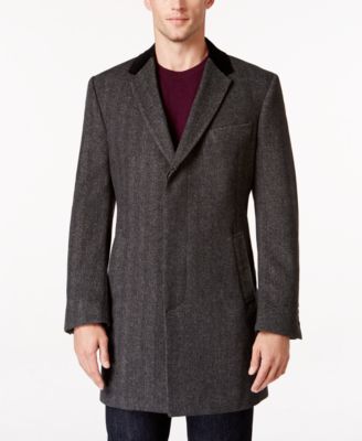 Tommy Hilfiger - Grey Herringbone Overcoat