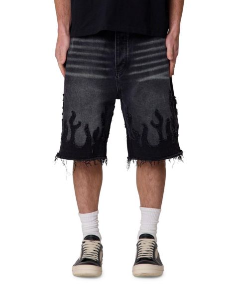 Мужские шорты mnml Baggy Flame Denim Shorts, цвет: Чёрный