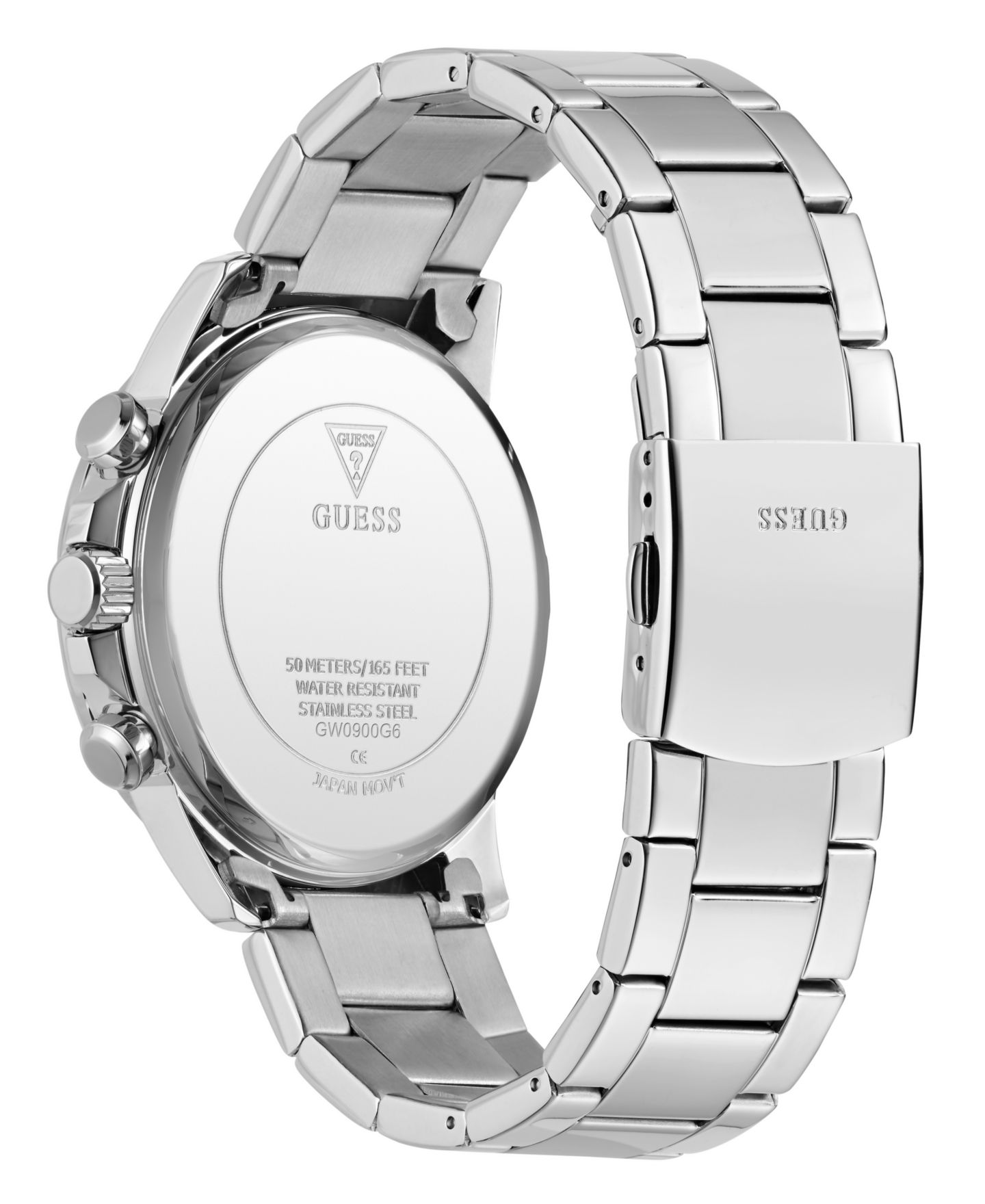 Мужские часы GUESS Quartz Silver-Tone Stainless Steel Watch 44mm — фото 2