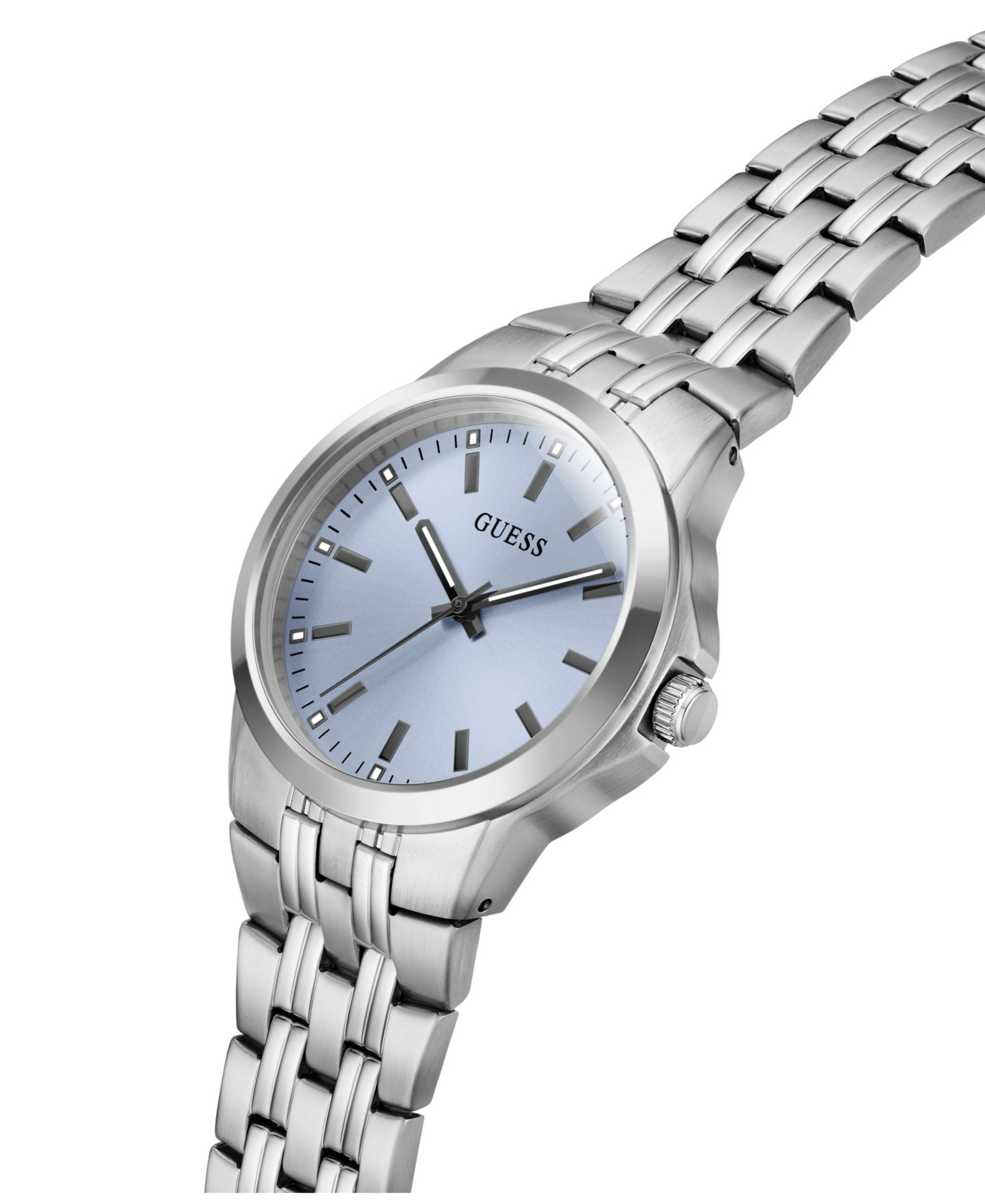 Мужские часы GUESS Quartz Silver-Tone Stainless Steel Watch 39mm — фото 5