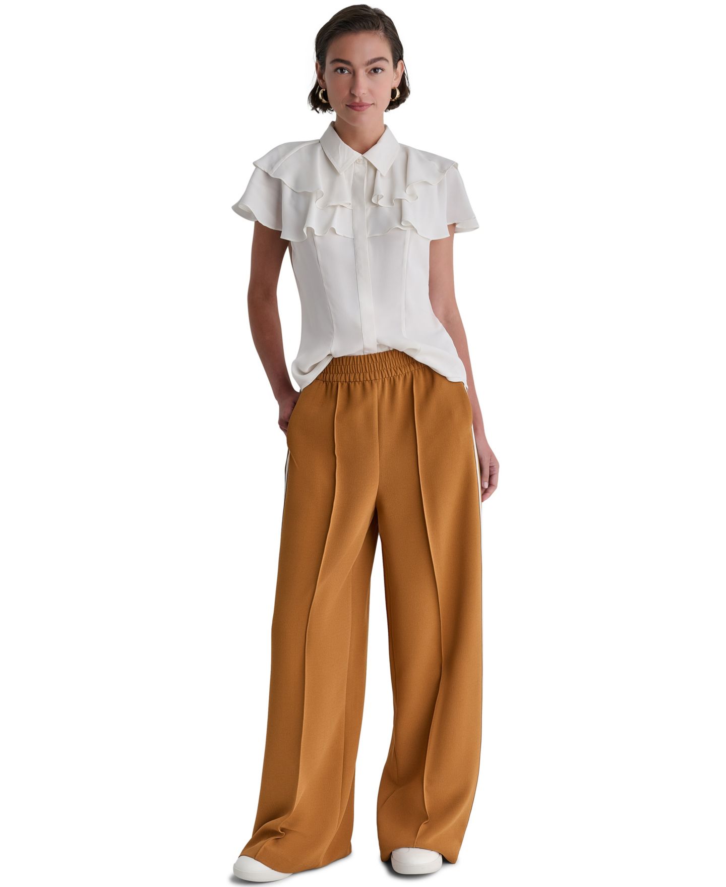 Женские брюки BCBG Wide-Leg Pull-On Track Pants, цвет: Сиена коричневый — фото 2