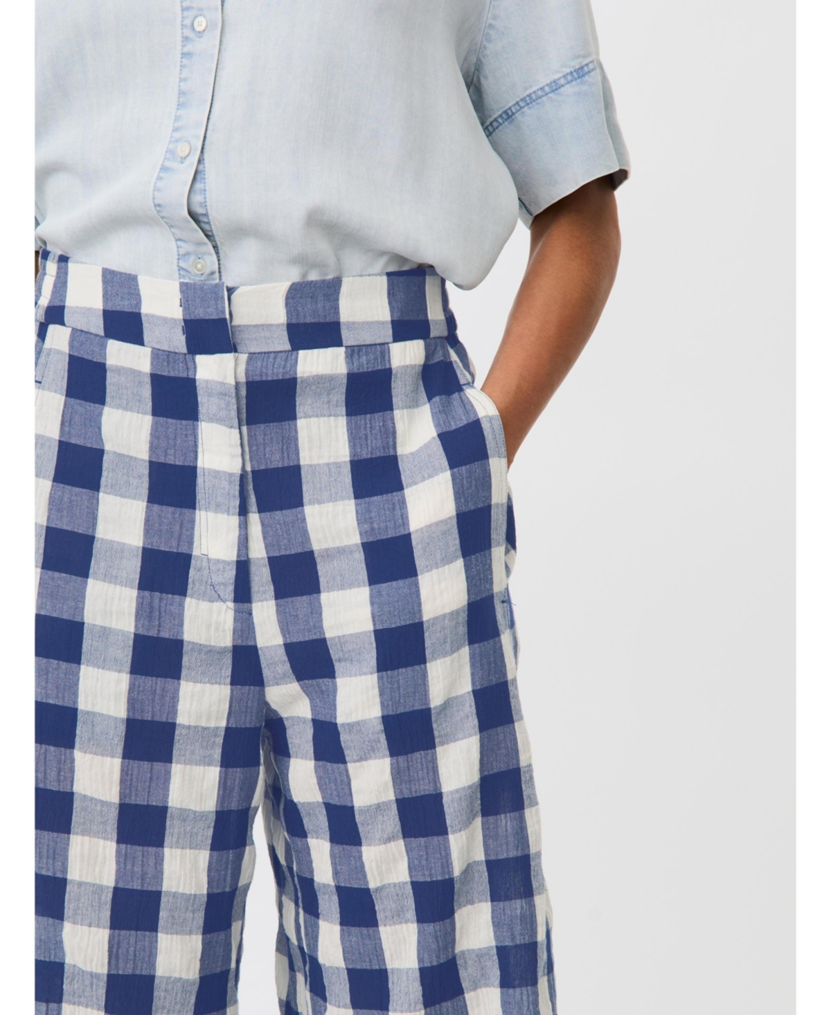 Masai Copenhagen Women's Maportia Gingham Wide-Leg Pants