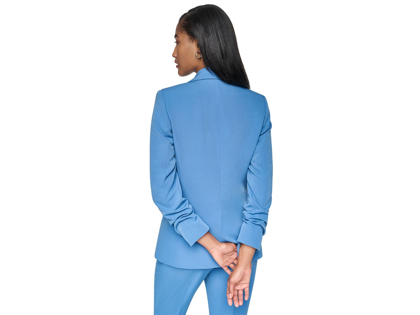 Женский пиджак DKNY Tech Tailoring 1-Button 3/4-Sleeve Blazer, цвет: Синий — фото 7
