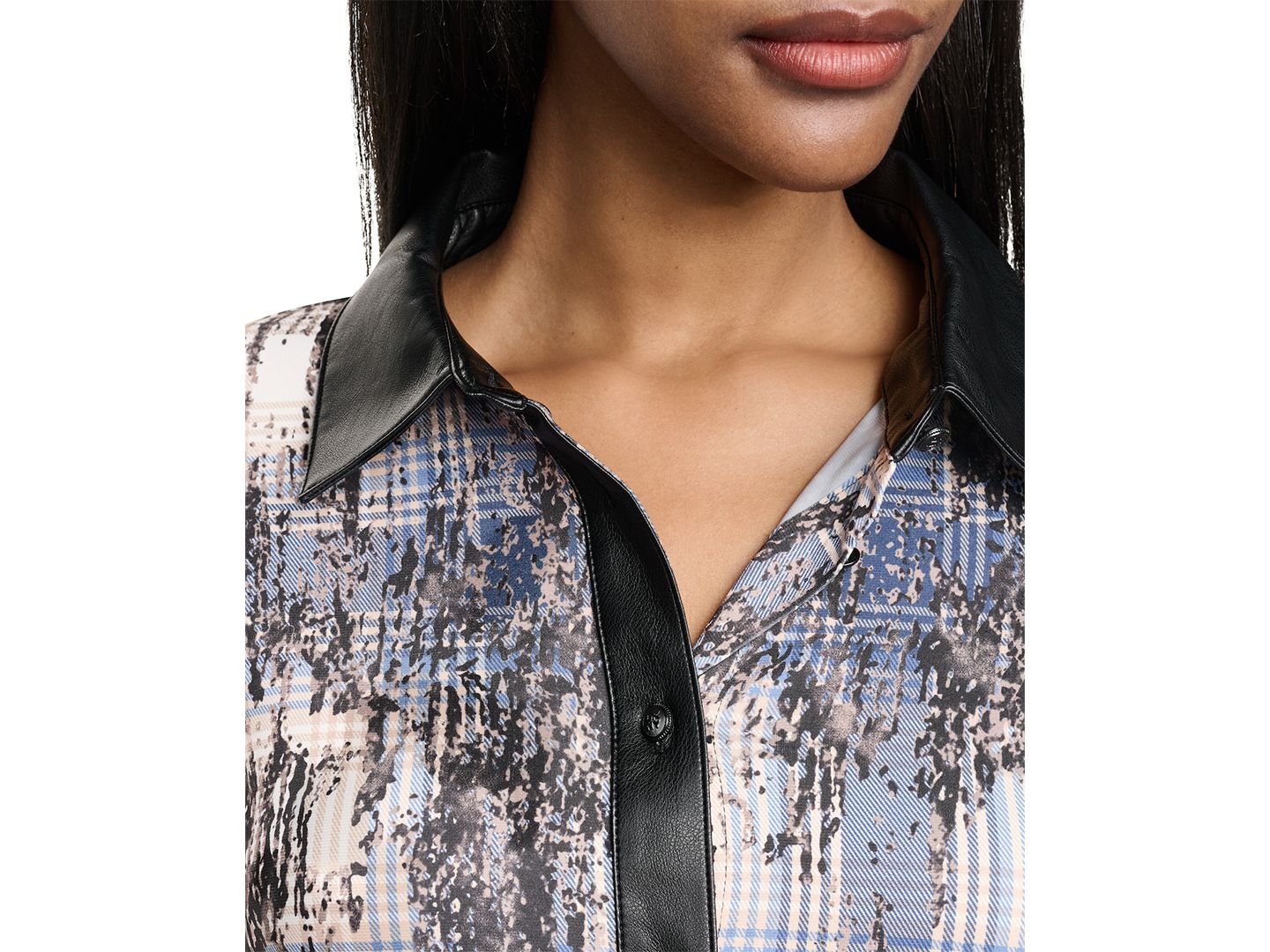 Женский свитер DKNY Collared Button-Up Long-Sleeve Sweater, цвет: Тёмно-синий / Разноцветный — фото 4