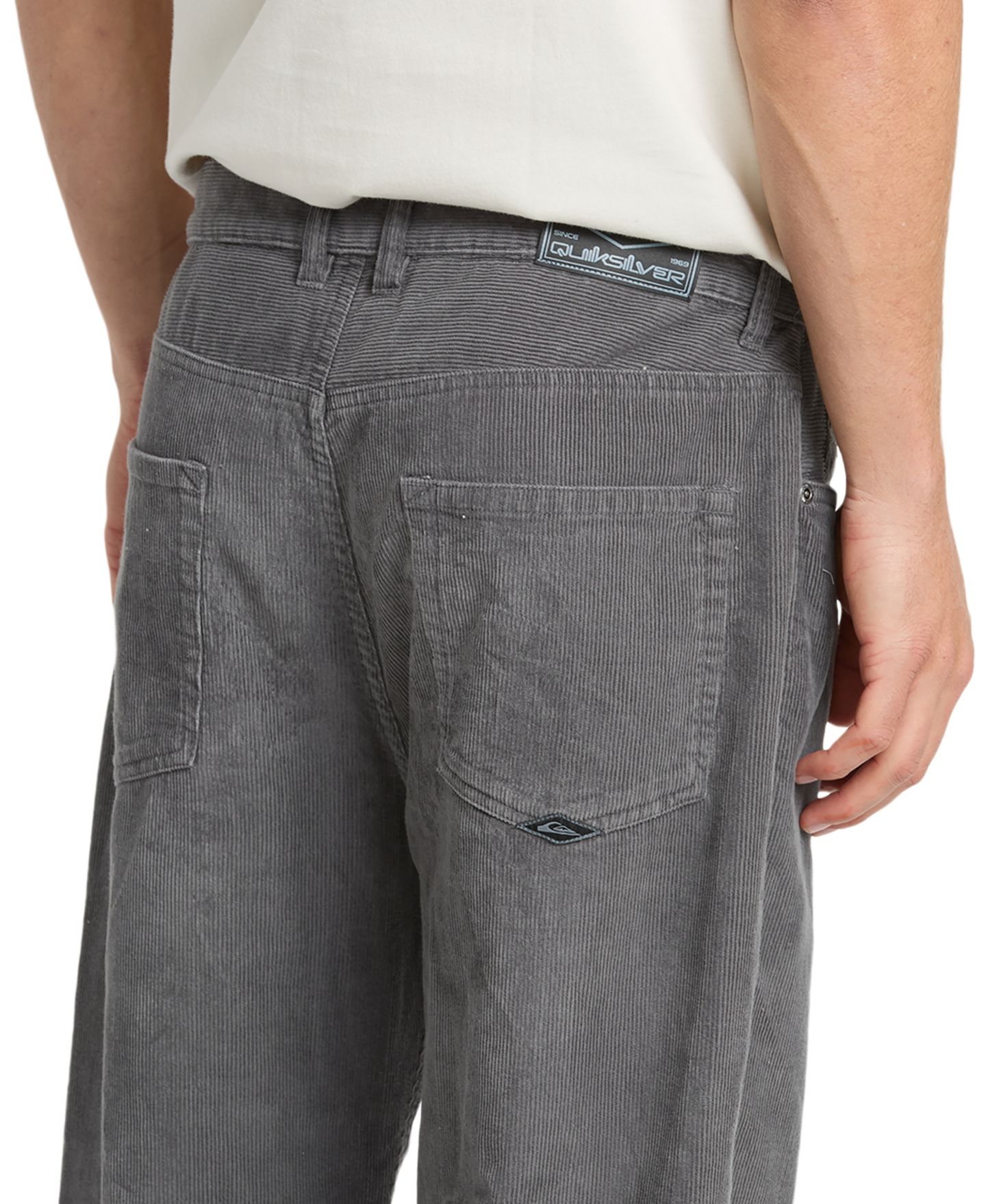 Мужские брюки Quiksilver Saltwater Cord Straight-Leg, цвет: Железный — фото 4