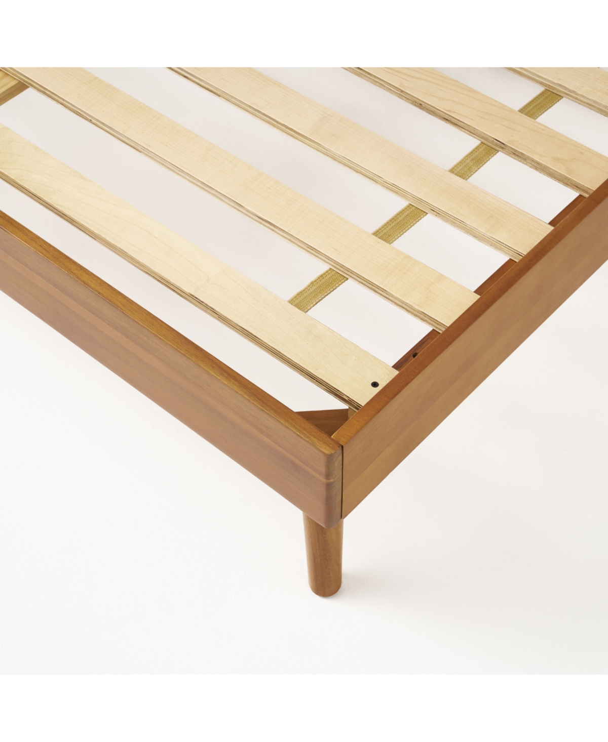 Streamdale Furniture Acacia Wood Bed With Mid-Century Modern Design