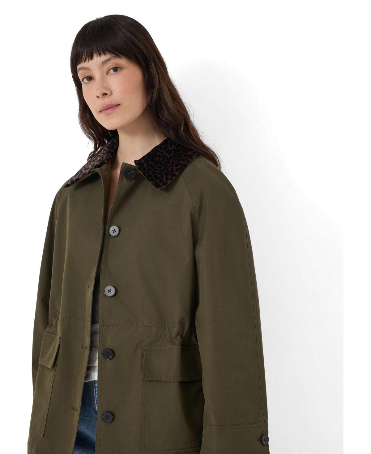 Hush Women's Leopard Collar Barn Jacket