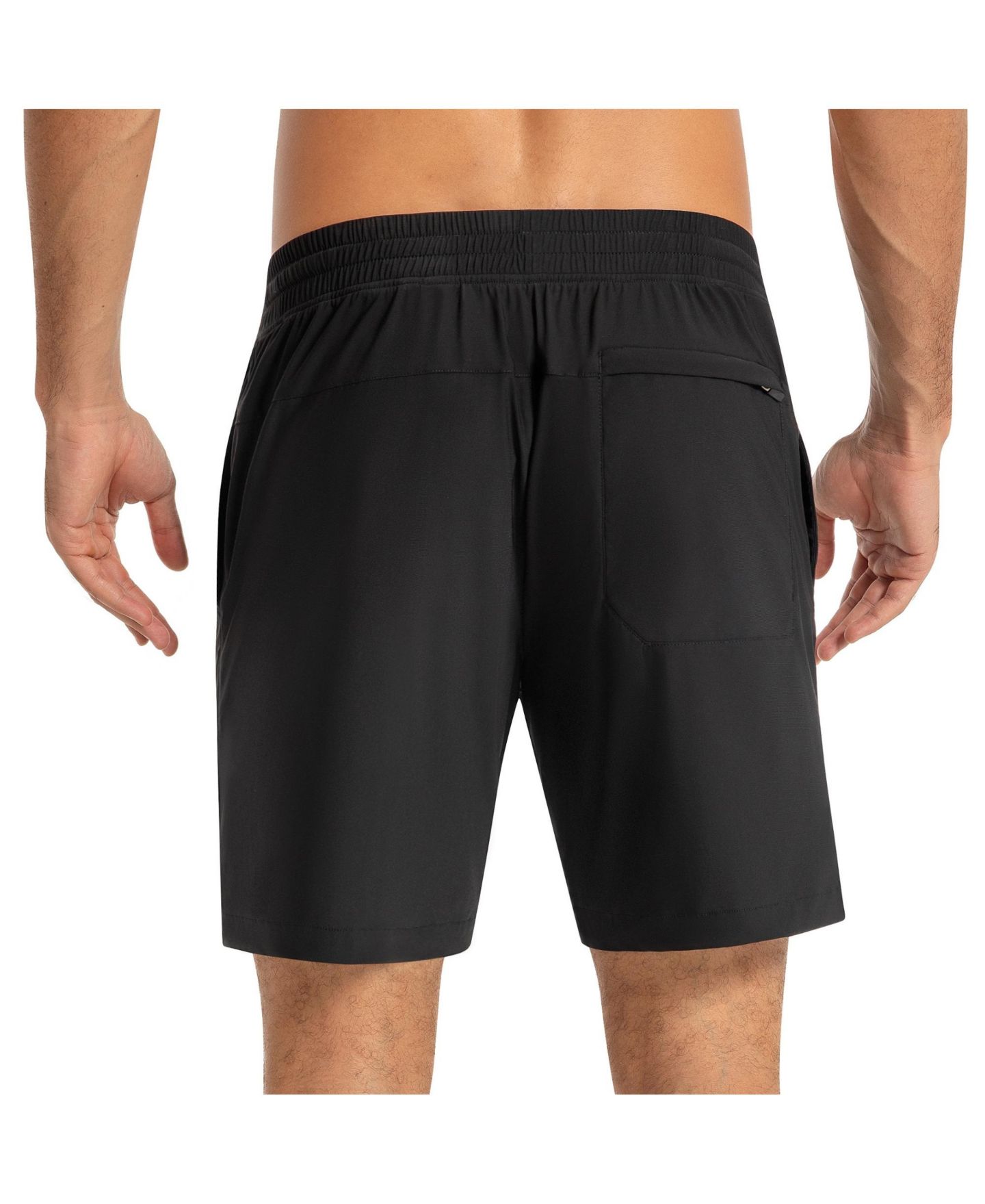 Мужские шорты Alpine Swiss Athletic Shorts 7" Inseam Quick Dry Gym Workout Zipper Pockets, цвет: Чёрный — фото 6