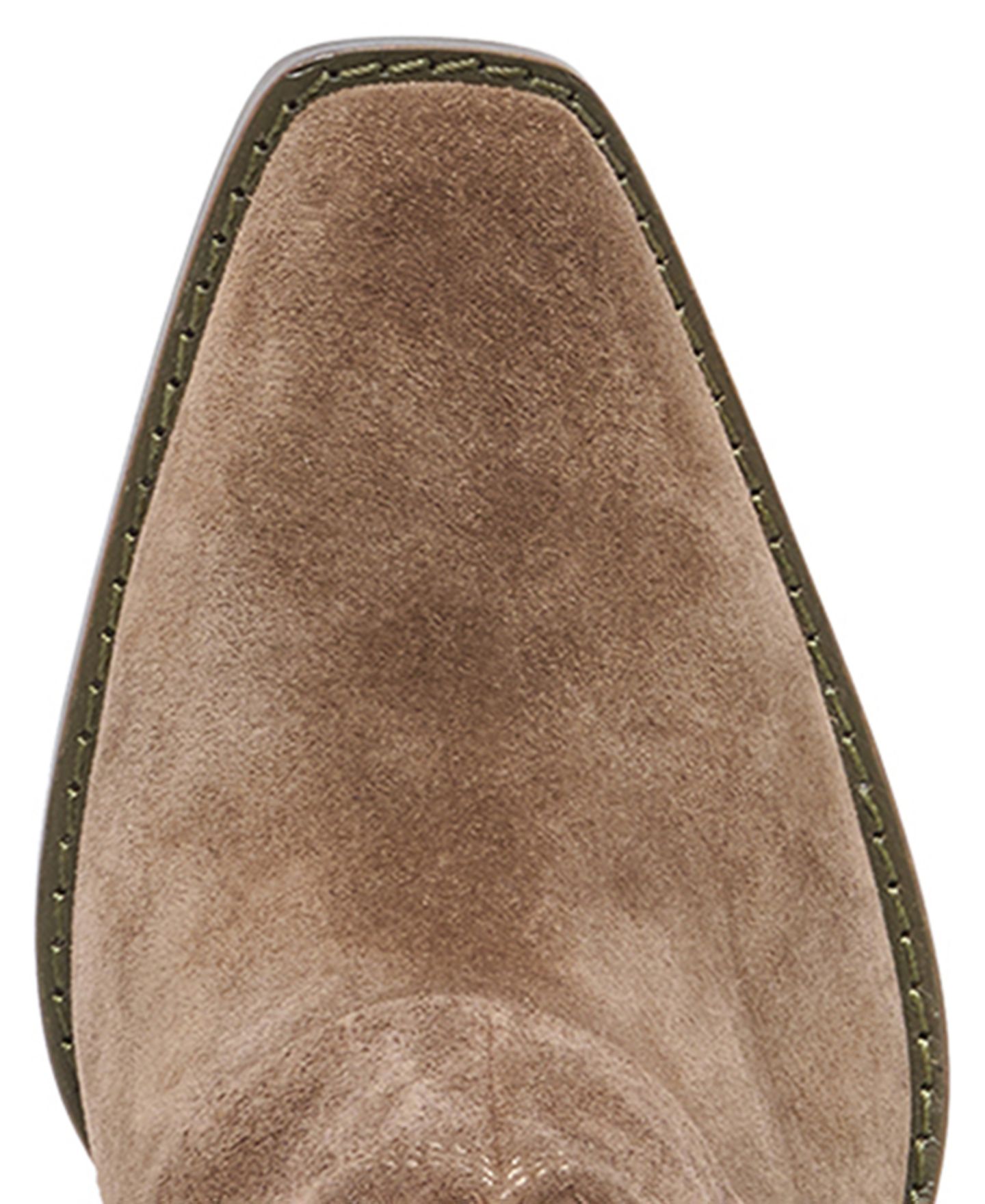 Женские ботинки Dolce Vita Janaya Embroidered Contrast Stitch Block Heel Tall Western, цвет: Шоколадный замшевый — фото 4