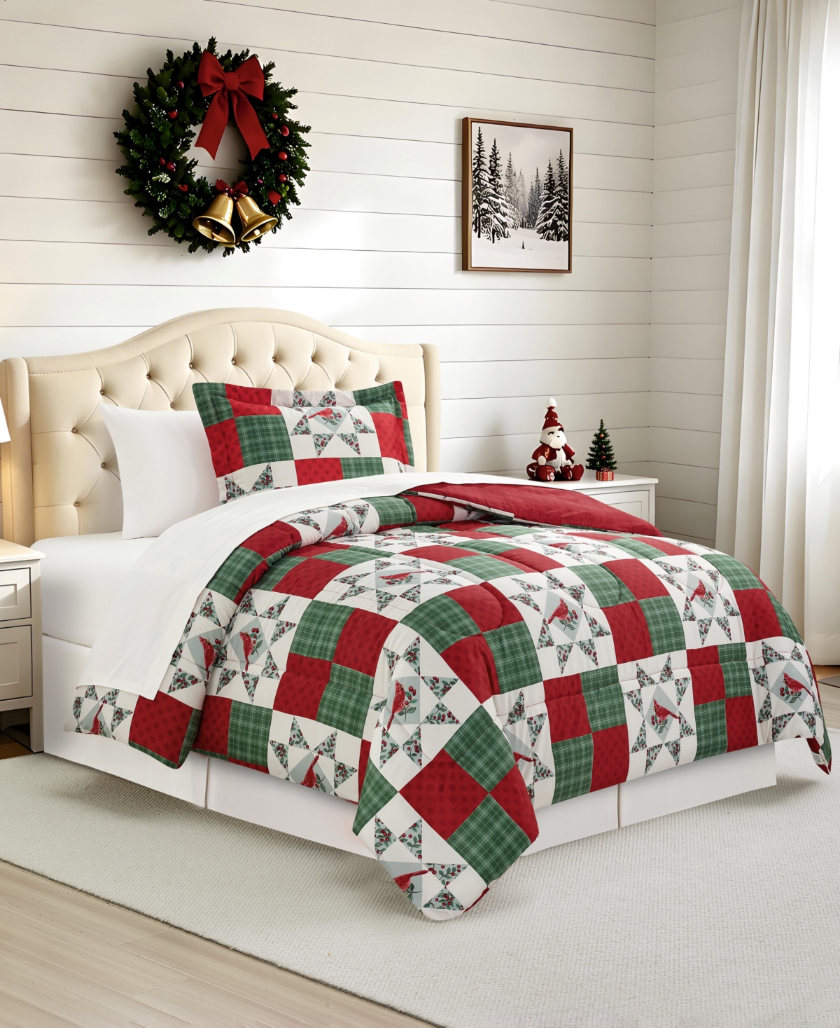 Macy's Cardinal Patch Soft Hand Feel 8-Piece Comforter Set, Full