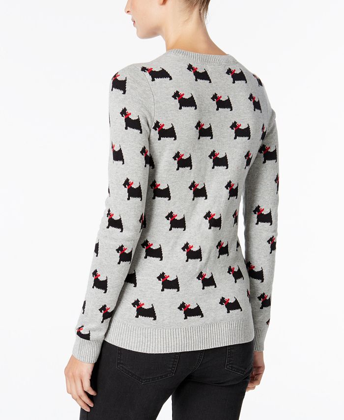 Charter Club Petite Dog-Print Sweater, Created for Macy's & Reviews ...