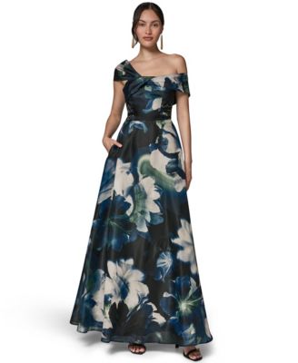 Women's Floral-Print Off-the-Shoulder Gown