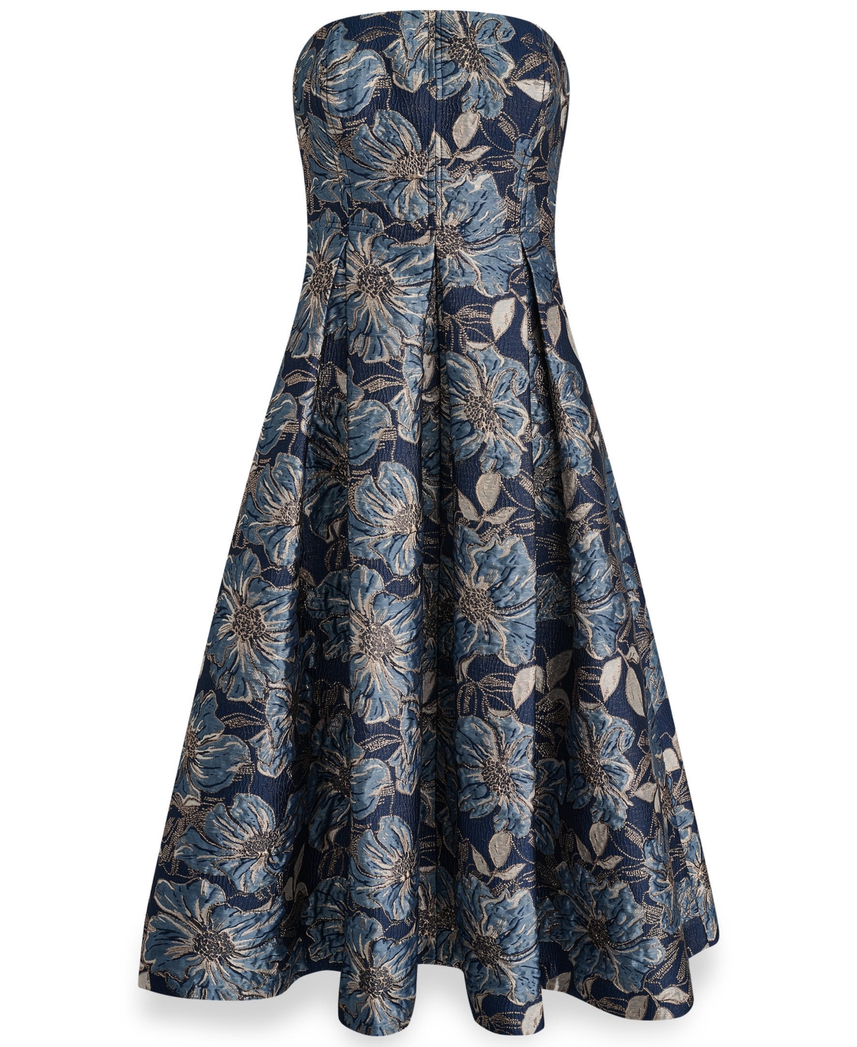 Donna Karan New York Women's Printed Jacquard Strapless Gown