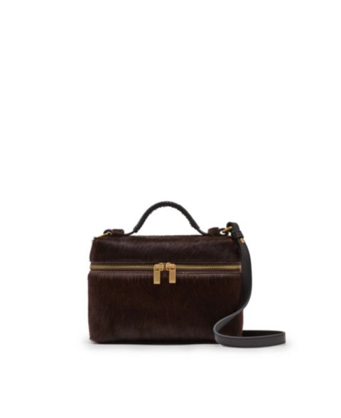 Женская сумка REISS Ines Pony Hair-Effect Vanity Crossbody, цвет: Шоколадный
