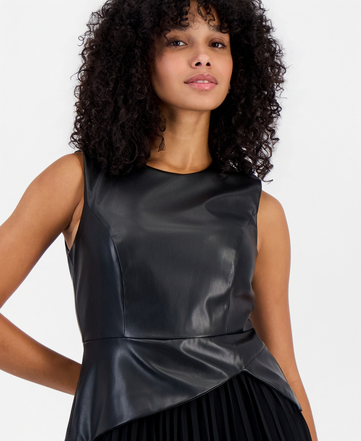 Sam Edelman Women's Mini Pleated Crewneck Dress
