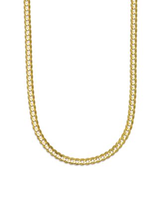 Solid Curb Chain 24" Necklace in 10k Yellow Gold