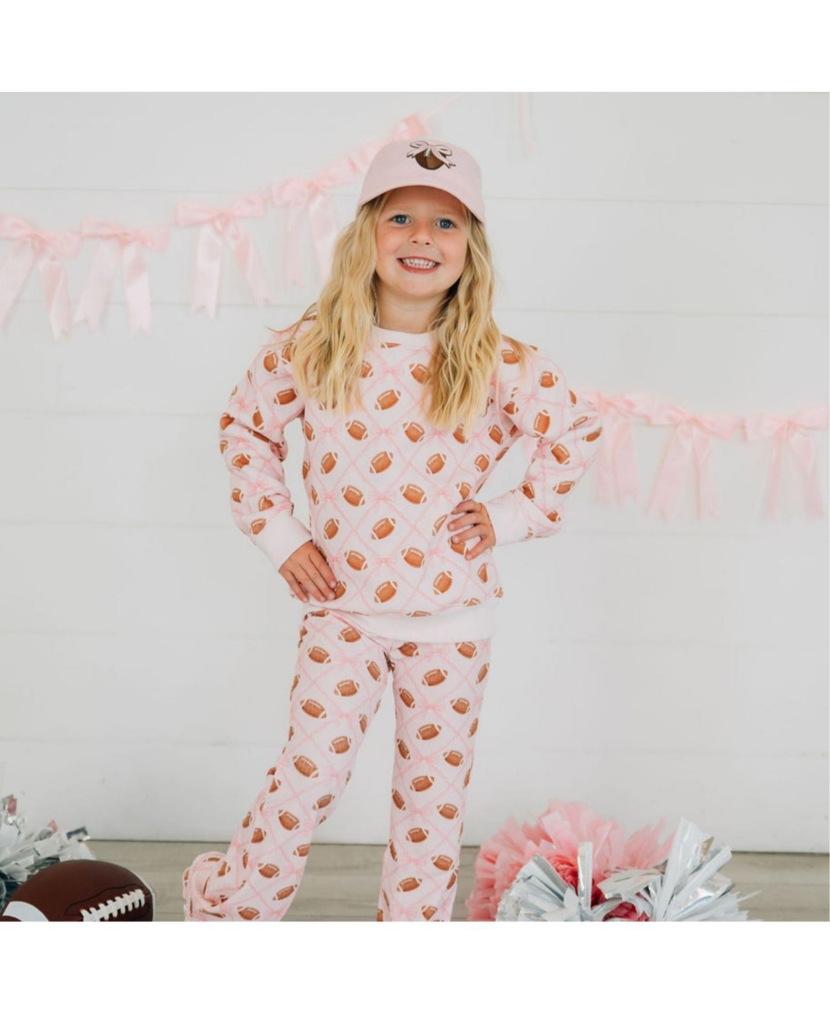 Sweet Wink Little Girls Football Trellis Sweatshirt