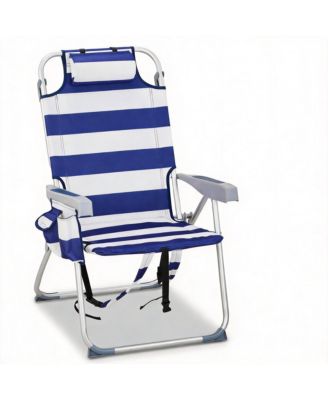 Beach Chair 5-Level Adjustable With Cooler Storage Bags