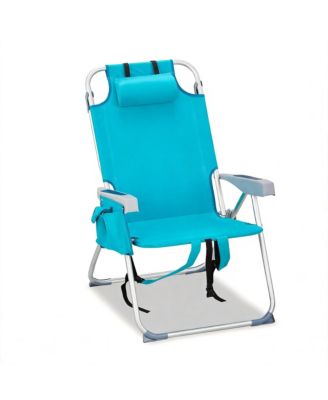 Beach Chair 5-Level Adjustable With Cooler Storage Bags