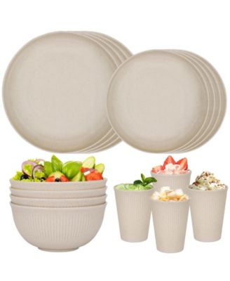 48 Piece Unbreakable Dinnerware Set For 4 People Camping Picnic Travel Home Cutlery Set