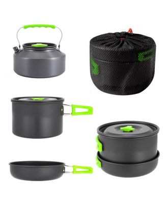 Lightweight Camping Cookware Set 1-2 People Portable Nesting Outdoor Cooking Kit