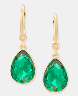 Stone Teardrop Lever Back Earrings
