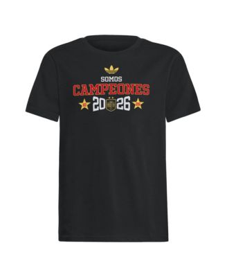 Big Boys and Girls Black Spain National Team 2026 FIFA World Cup Champions We Are Champions T-Shirt