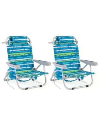 2 Pack Beach Chair Folding Aluminum Camping Lounge outdoor