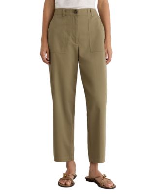 Women's Kasia High-Waist Tapered Cotton-Blend Trousers