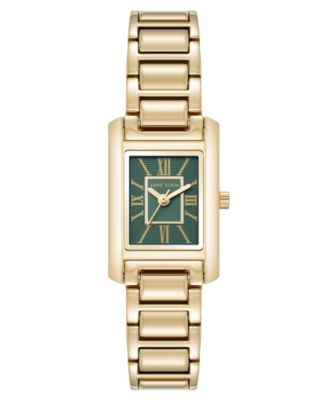 Women's Quartz Rectangle Gold-Tone Alloy Metal Bracelet Watch 26mm x 20mm