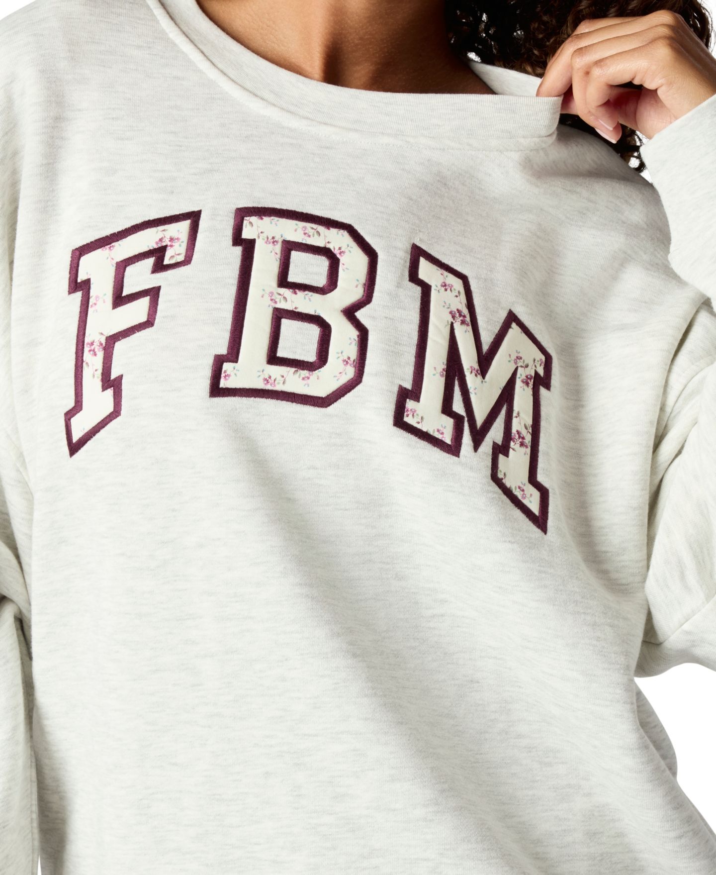 Женская толстовка FLORENCE BY MILLS Juniors' Oversized Graphic Crewneck, цвет: Меланжевый ледяной — фото 4