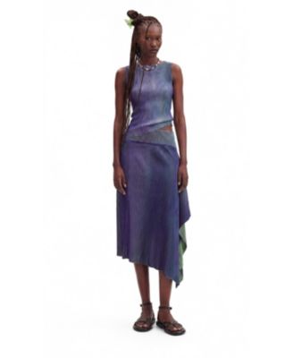 Women's Long iridescent knit skirt
