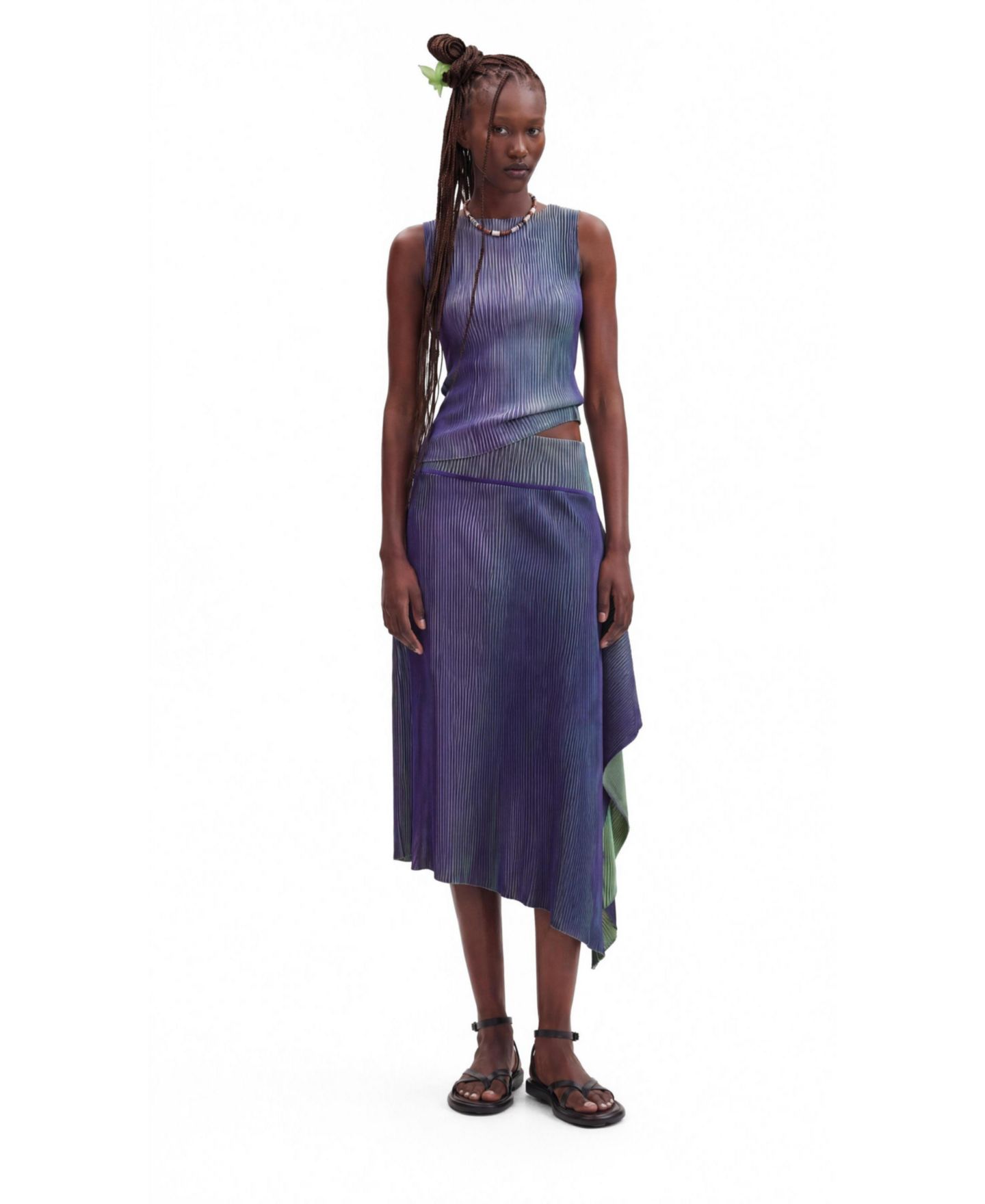 Женская юбка Desigual Long iridescent knit, цвет: Синий — фото 1