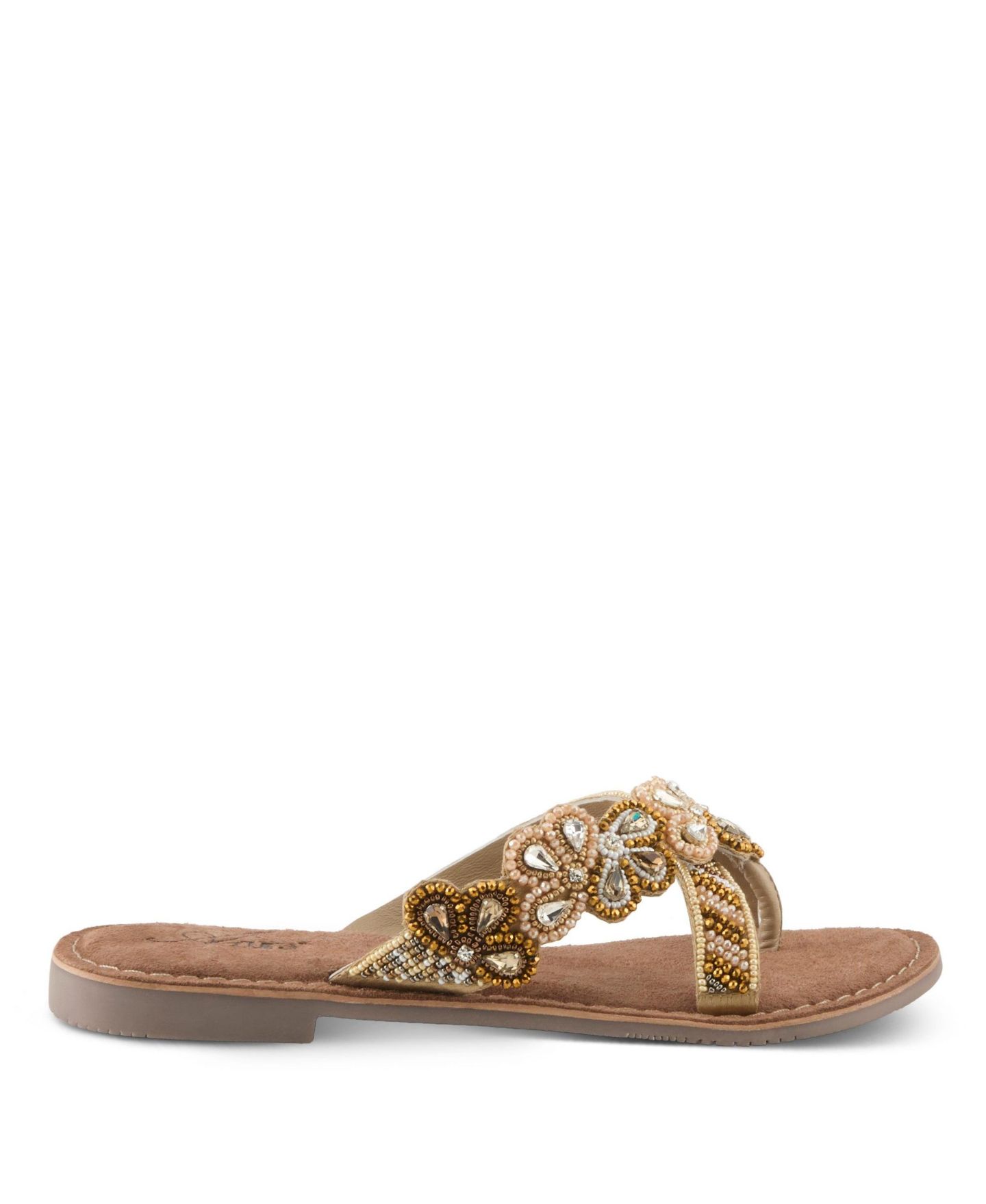 Женские сандалии Azura Sweetums Flat Sandal with Suede Upper, цвет: Бежевый разноцветный — фото 5