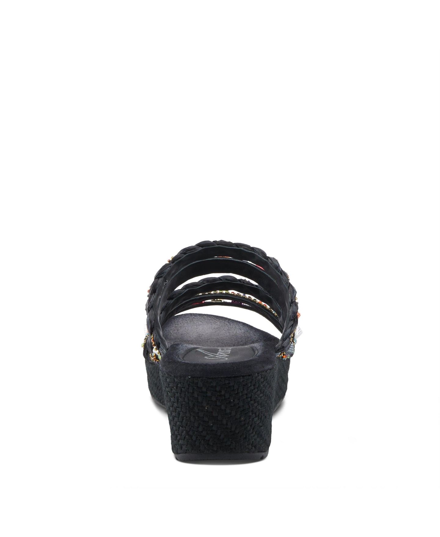 Женские сандалии Azura Shinychic Wedge Sandal with Suede Upper, цвет: Чёрный разноцветный — фото 4