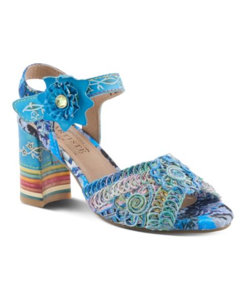 Женские сандалии L'Artiste Cosmopleze Strappy with Knit Upper, цвет: Синий разноцветный