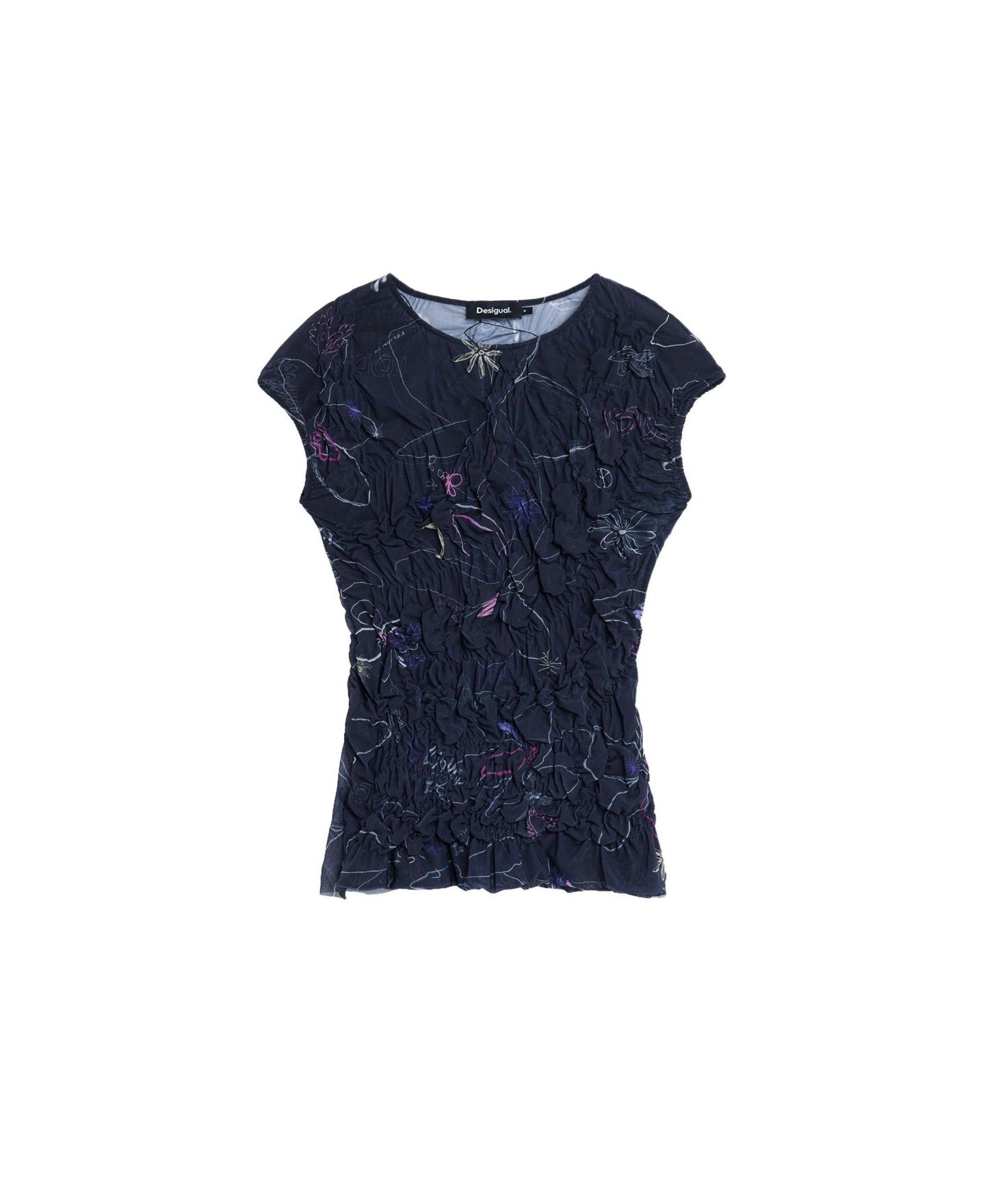 Женская футболка Desigual Floral-Knit, цвет: Чёрный — фото 5