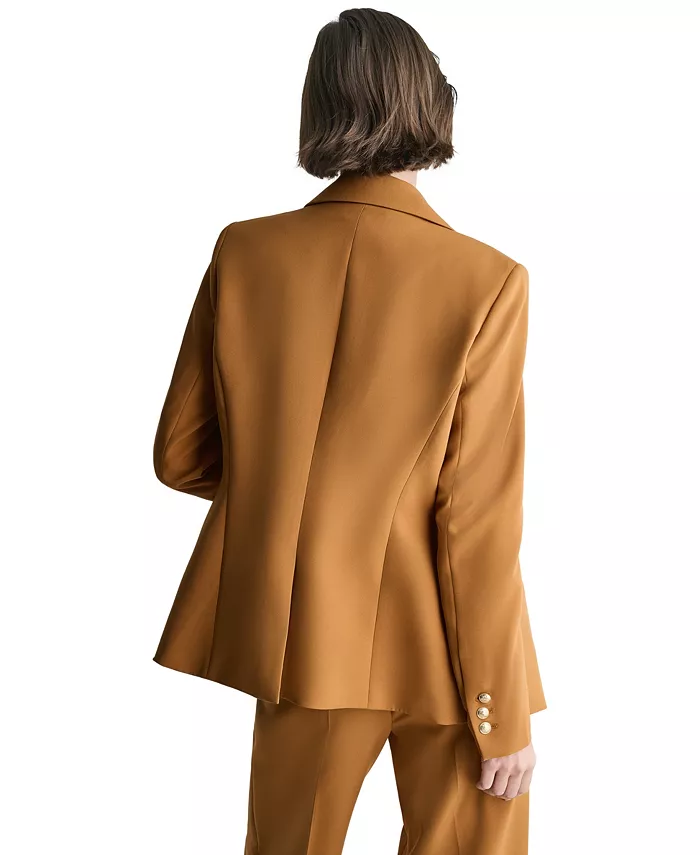 Women's Shoulder-Padded Single-Breasted One Button Blazer - thumbnail 5