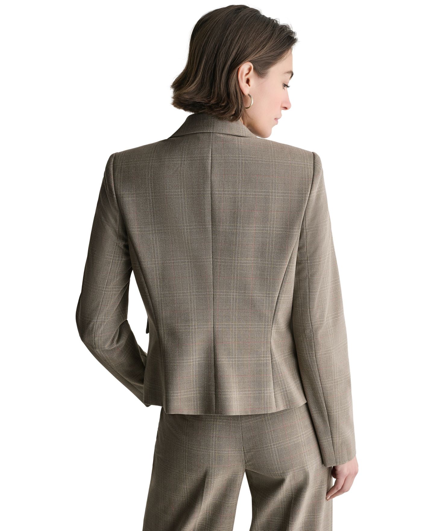 Женский пиджак BCBG Plaid One Button Blazer, цвет: Светлый сиена разноцветный — фото 8