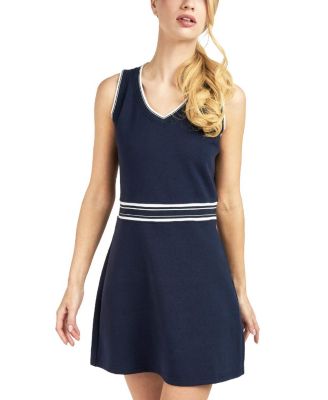 Women's Drop-Waist A-Line V-Neck Dress