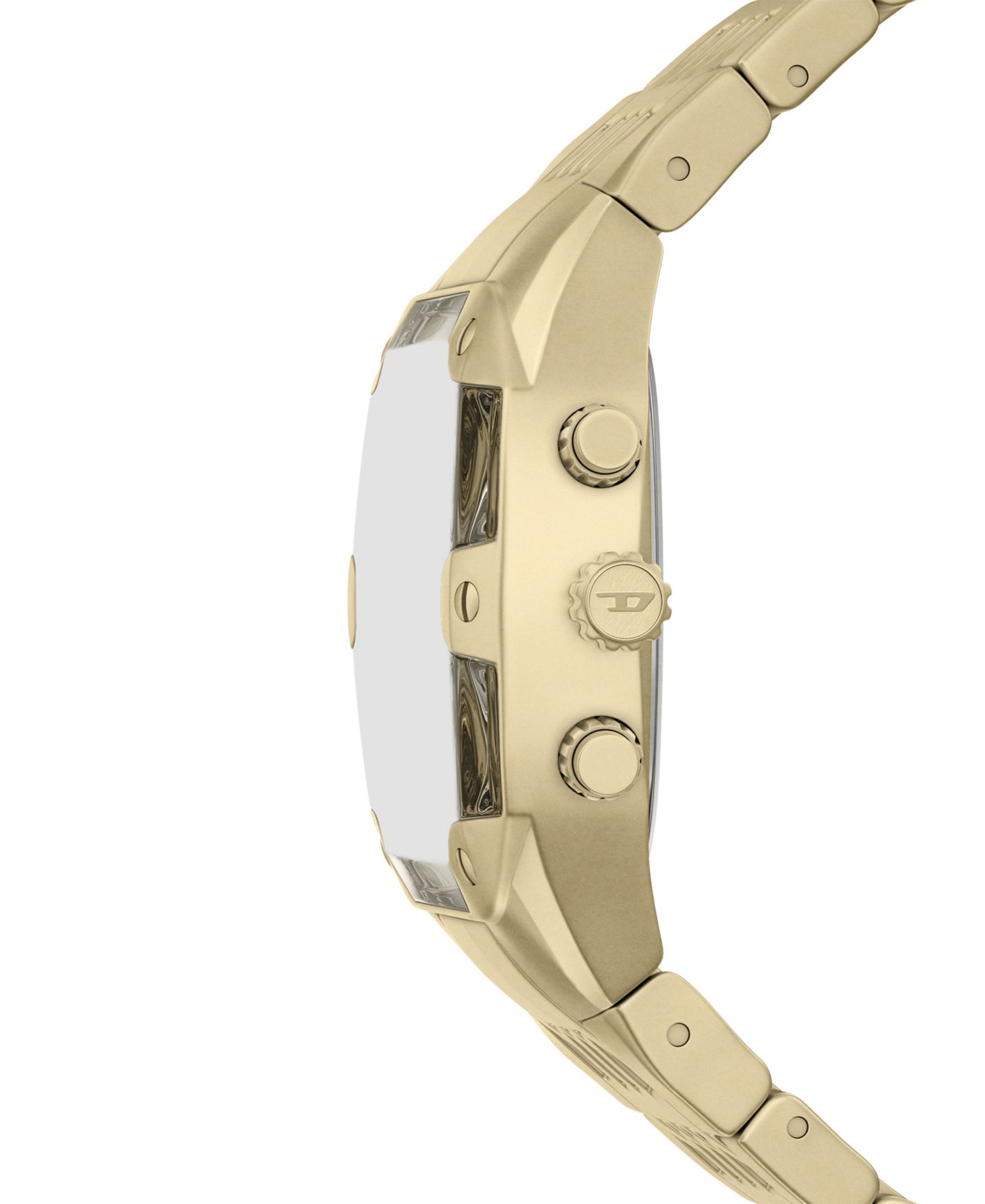 Мужские часы Diesel Spiked Cushion Quartz Chronograph Gold Stainless Steel Watch 45mm — фото 3