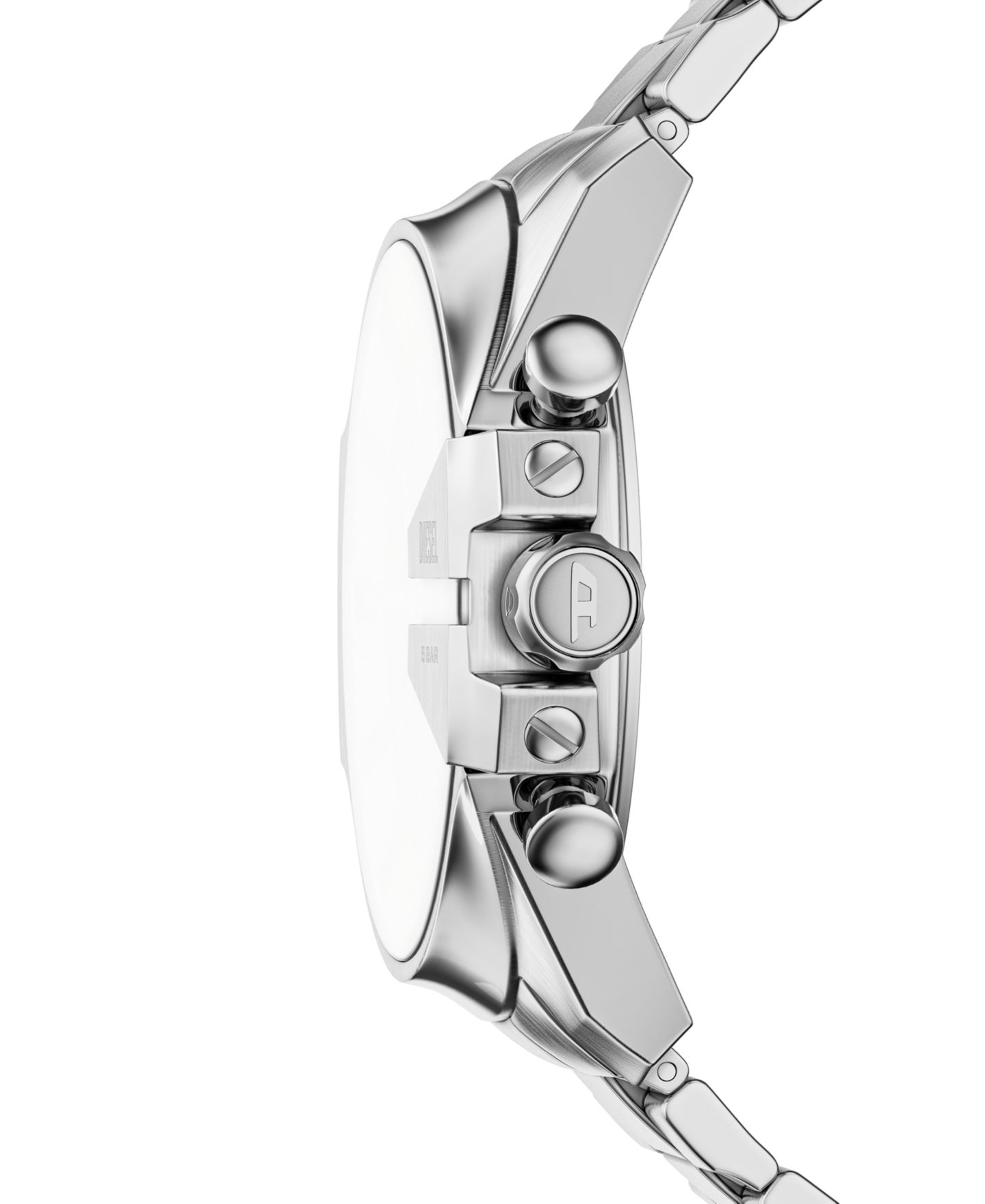 Мужские часы Diesel Mega Chief Slim Quartz Chronograph Silver Stainless Steel Watch 48mm — фото 3
