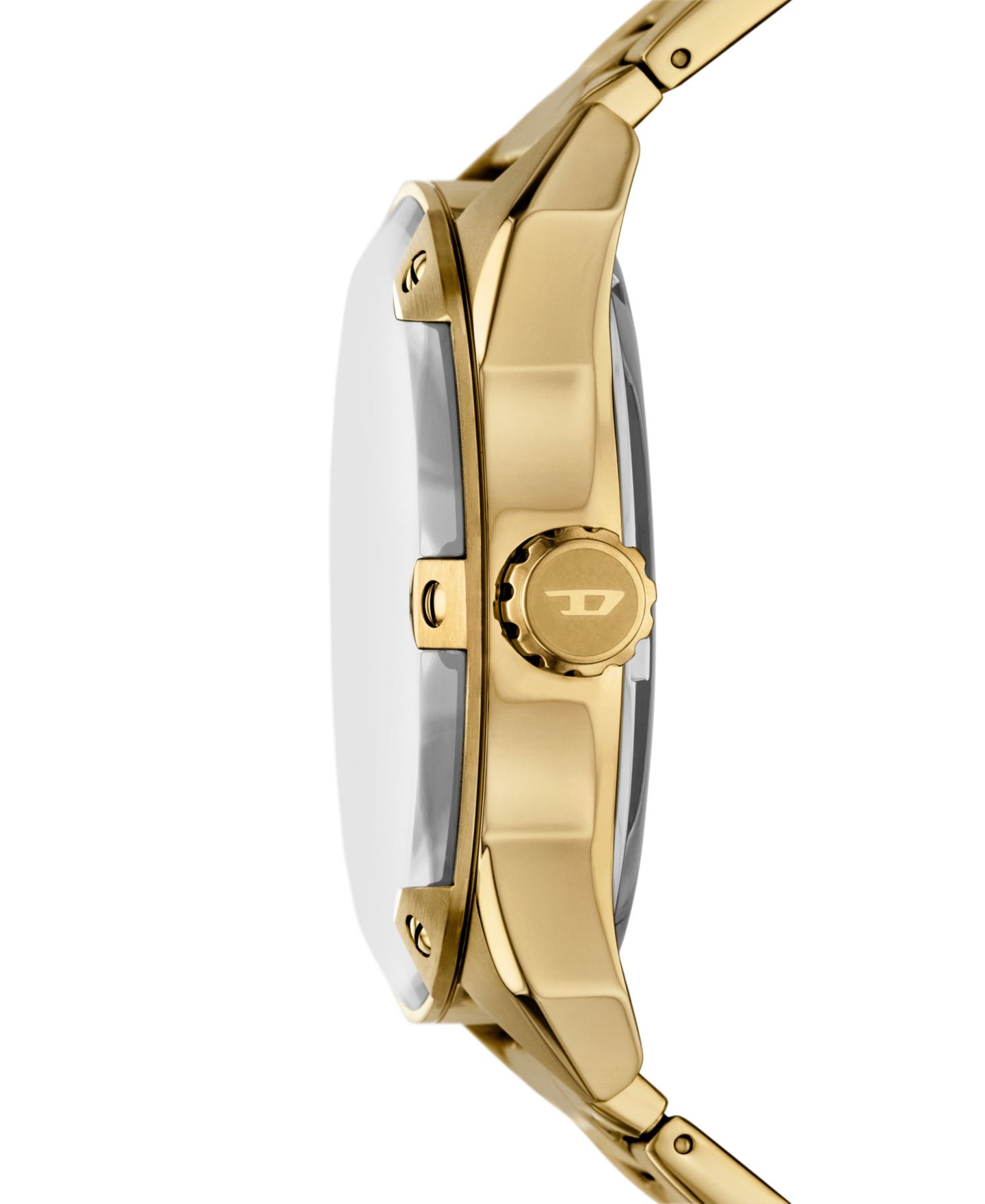 Мужские часы Diesel Spiked Automatic Three-Hand Gold Stainless Steel Watch 49mm — фото 3