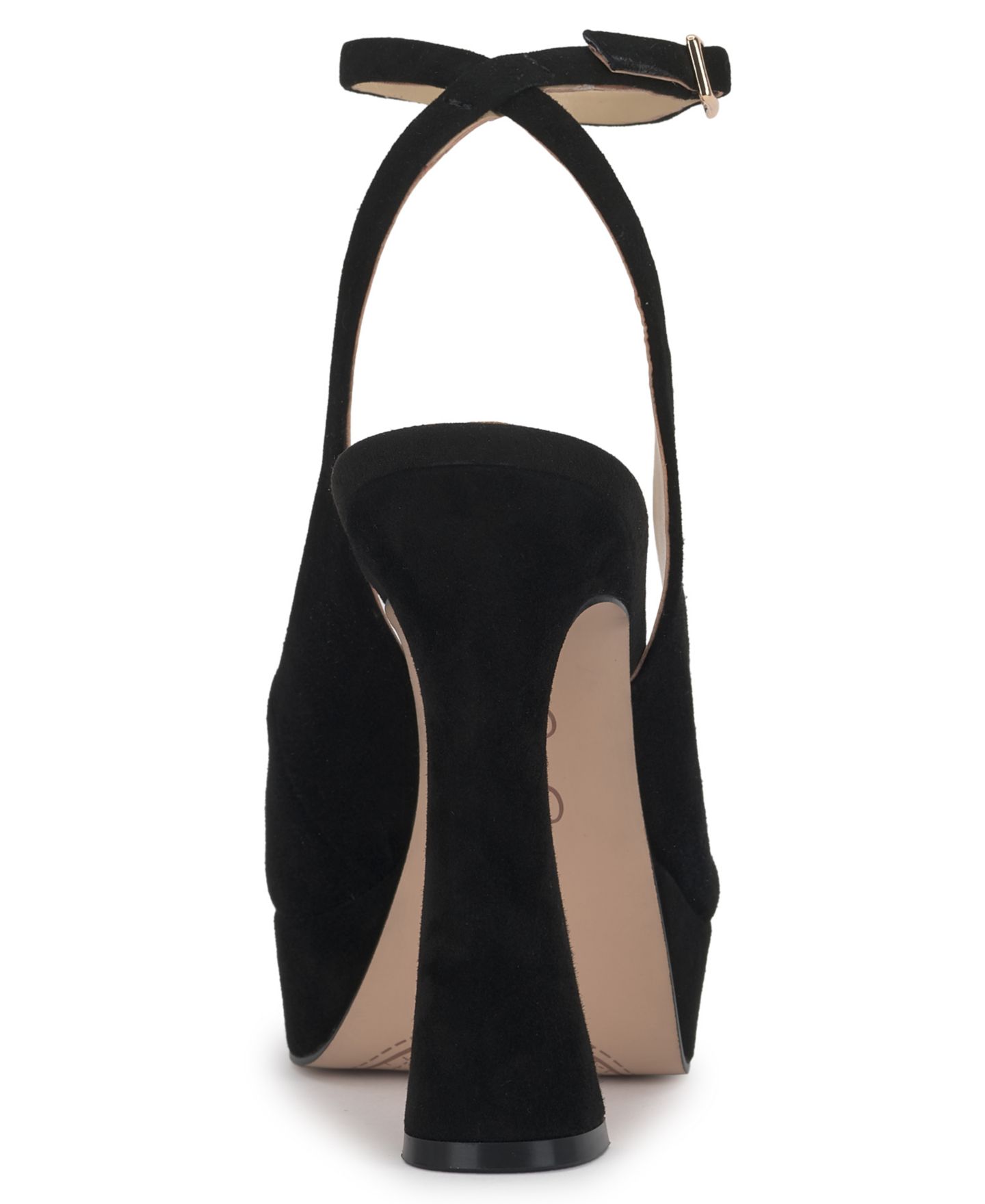 Женские туфли Jessica Simpson Nelica Platform Ankle-Wrap Pumps, цвет: Чёрный замшевый — фото 3