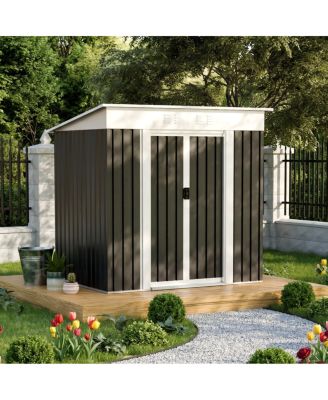 6x4 Feet Metal Outdoor Garden Storage Shed With Sliding Door