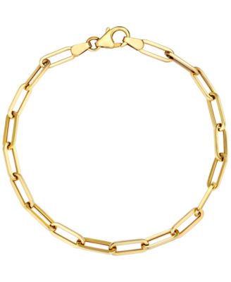 Paperclip Chain 7.5" Bracelet in 10k Yellow Gold